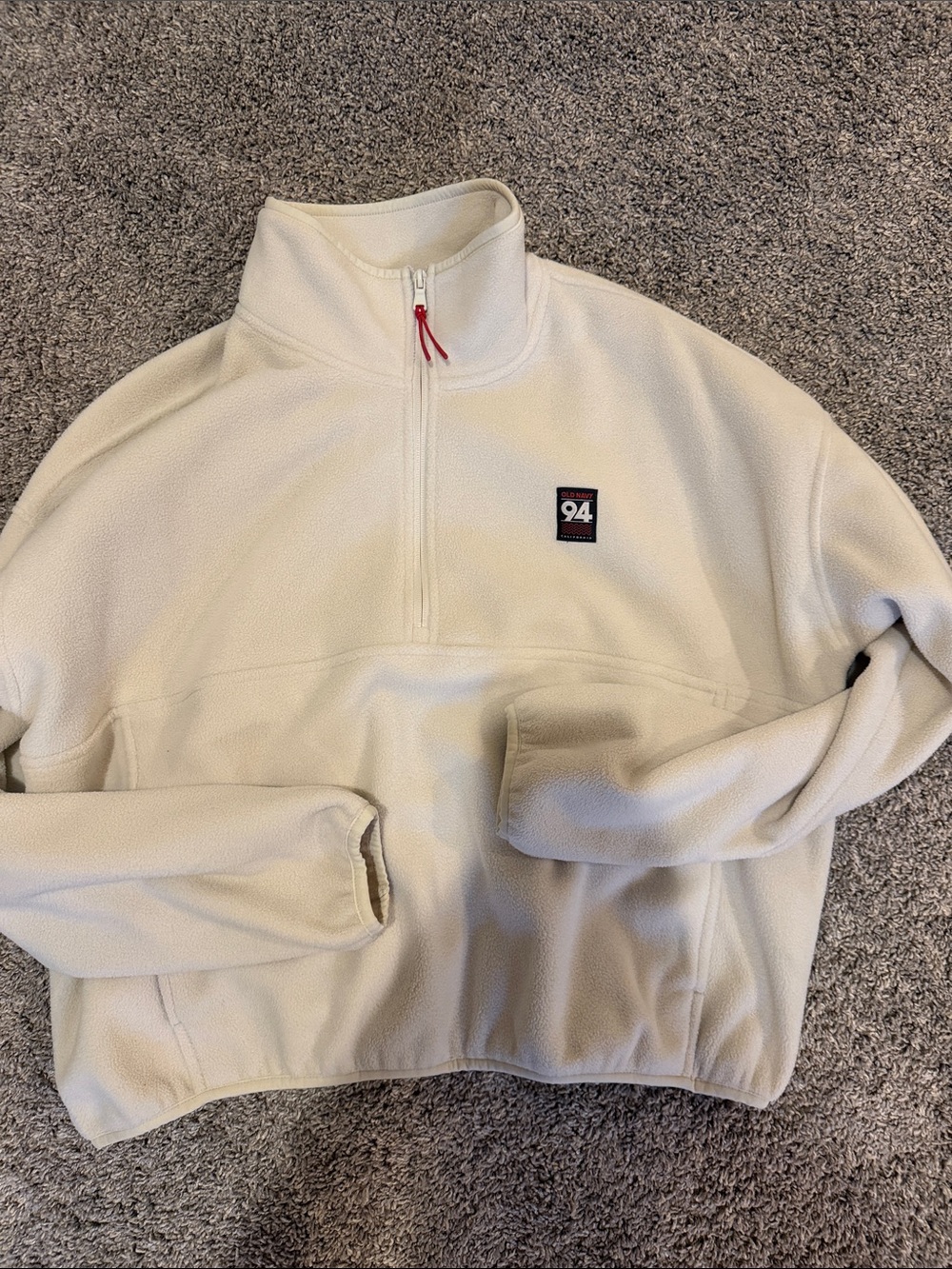 Cream 1/4 Zip Fleece Pullover